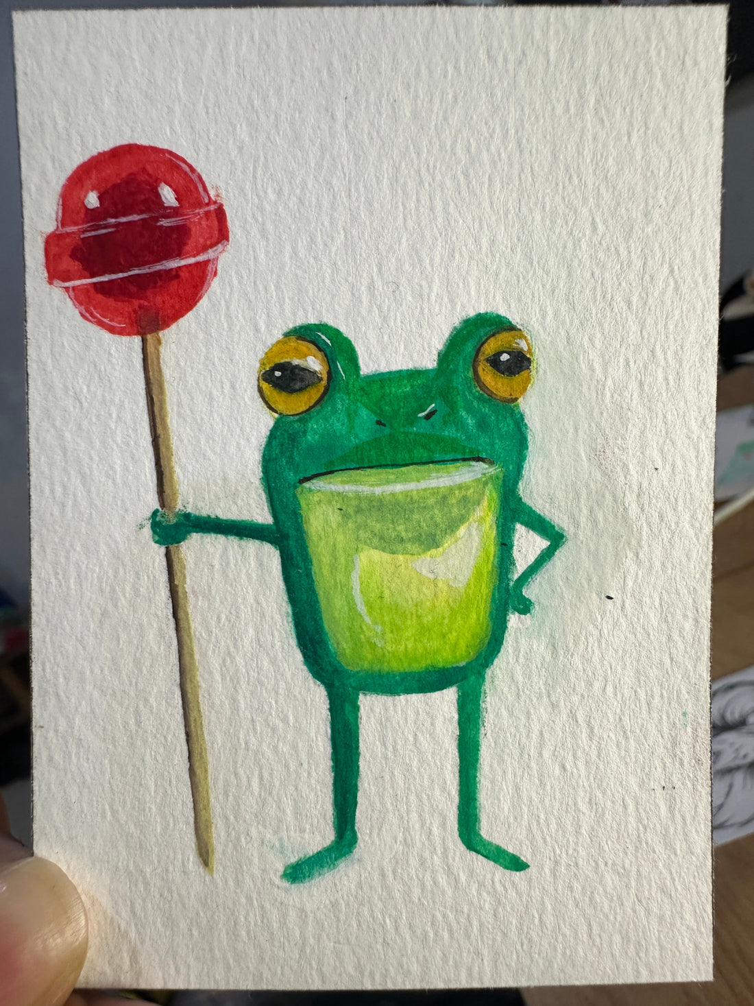 Sassy Frog with a Lollipop — New in the Dear Prince Collection