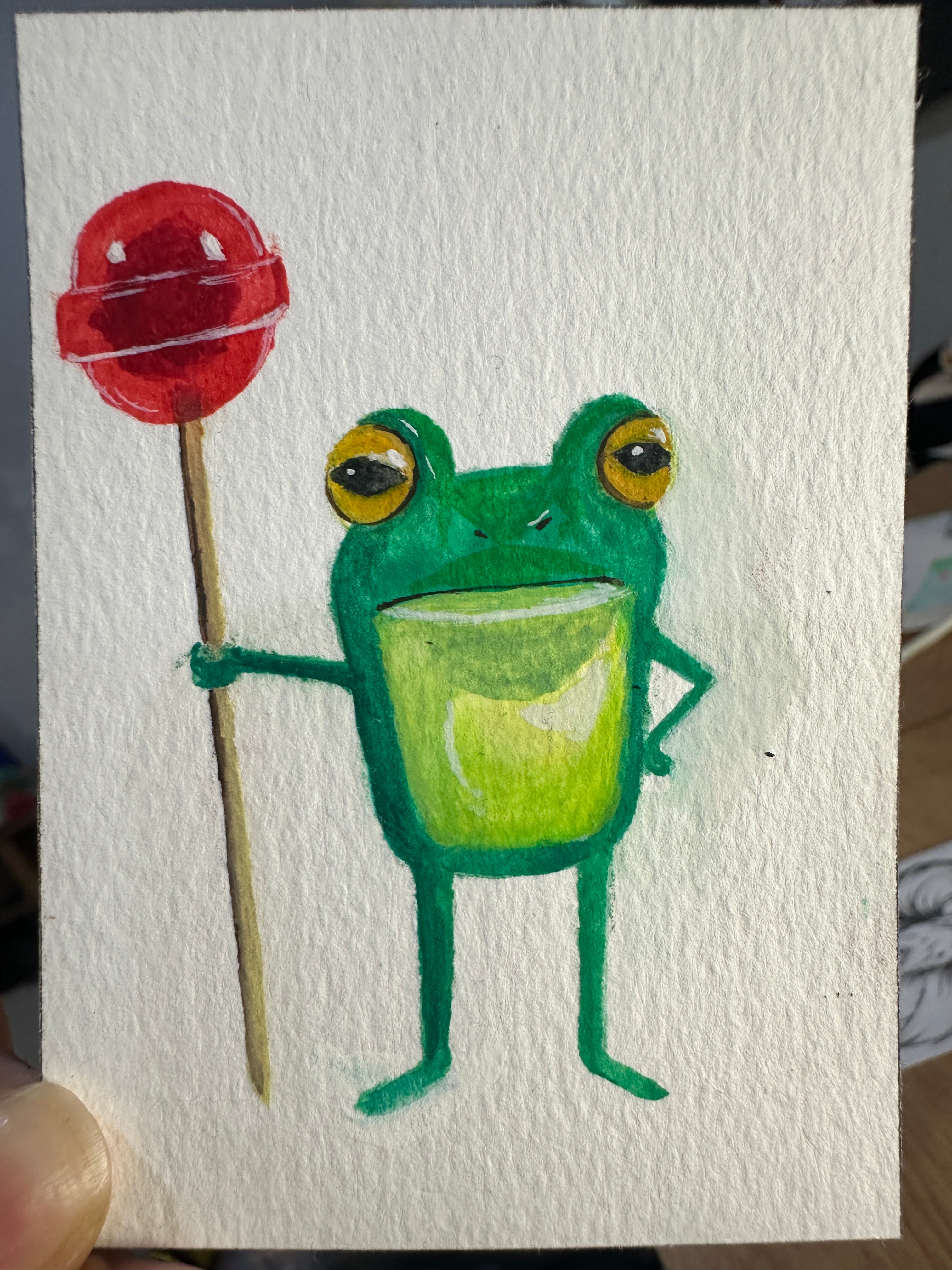 Sassy Frog with a Lollipop — New in the Dear Prince Collection