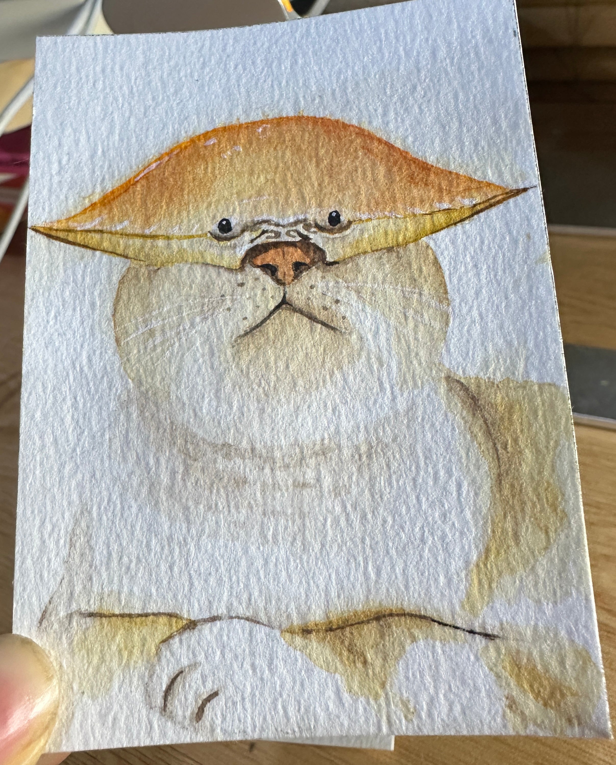 Crab in a Shell — Watercolour ACEO Original Painting | PUNPARIN ART