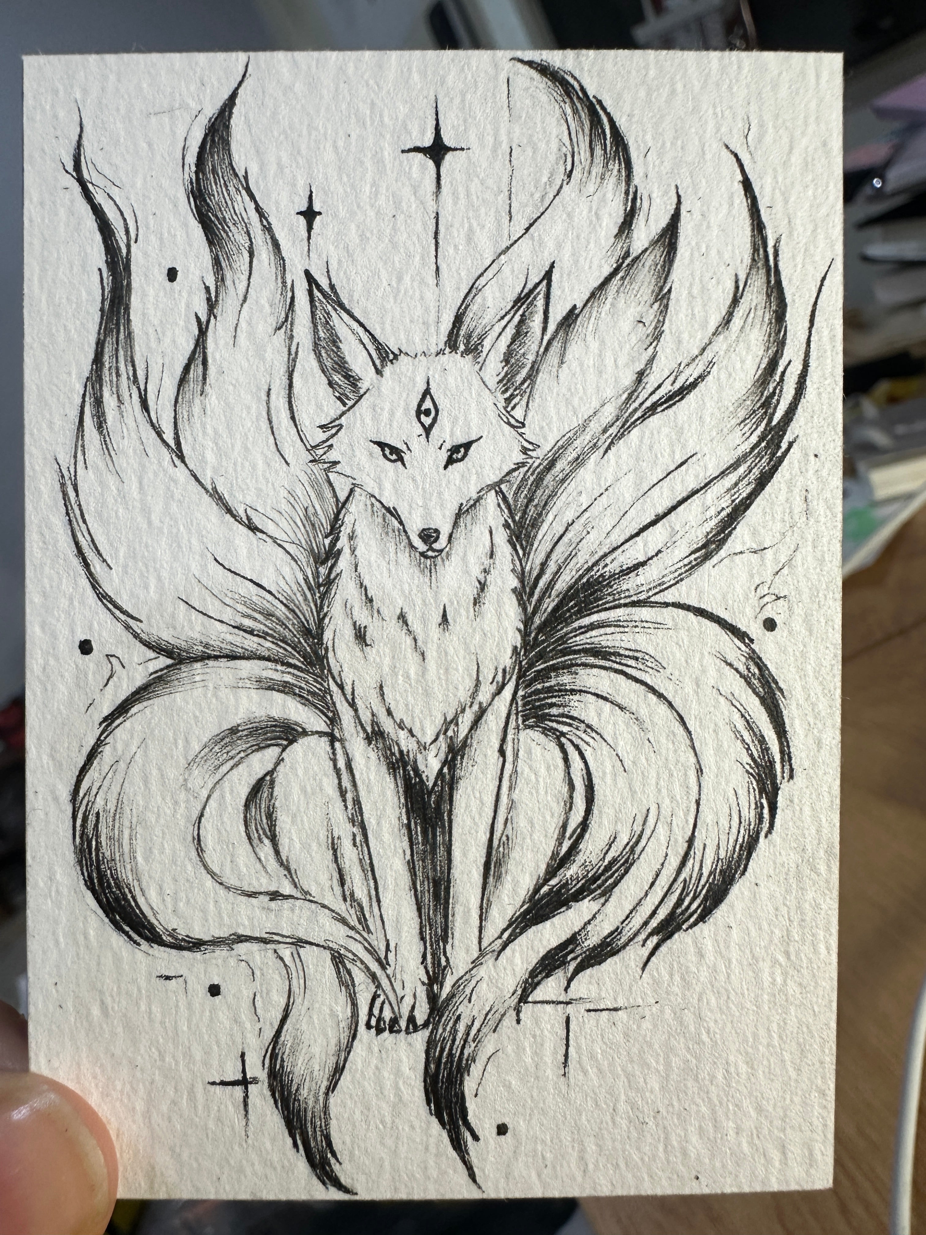 Nine-Tailed Fox — Original Ink ACEO