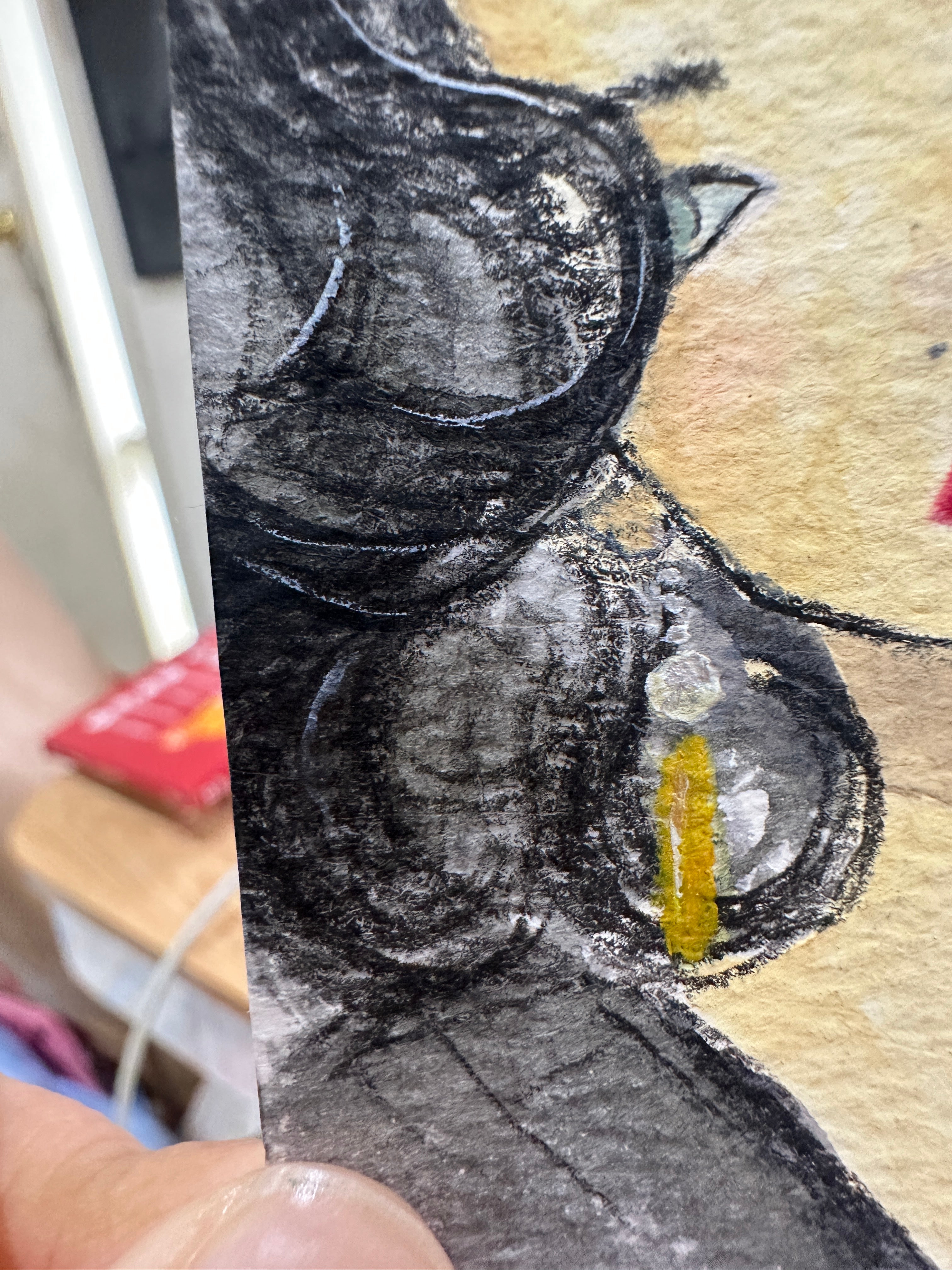 Curls & Gold, Macro Detail - Original ACEO Miniature Painting
