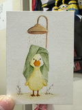 Duckling Wrapped in a Leaf - Original ACEO Miniature Painting