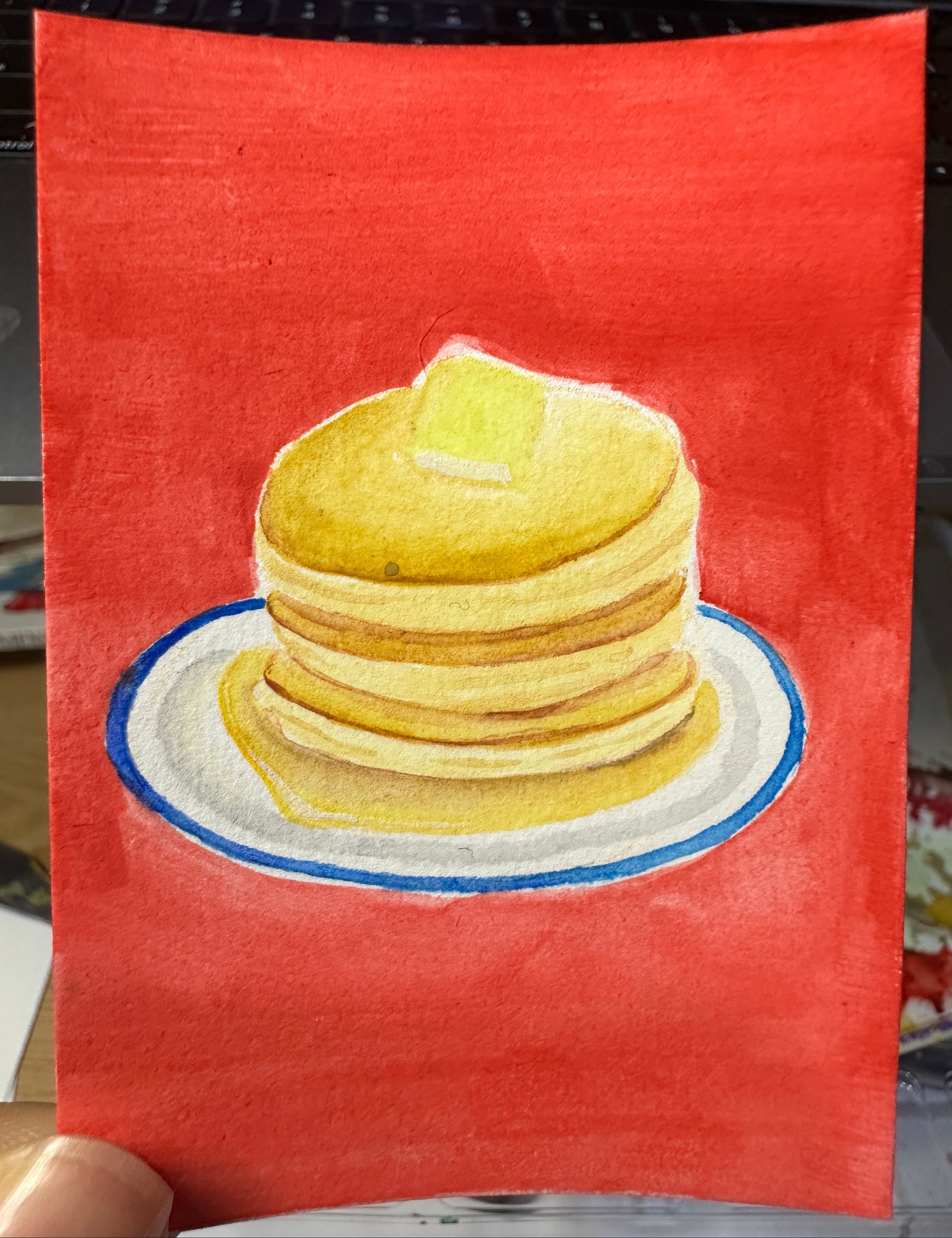 Sliced Lemon on Blue China - Original ACEO Miniature Painting