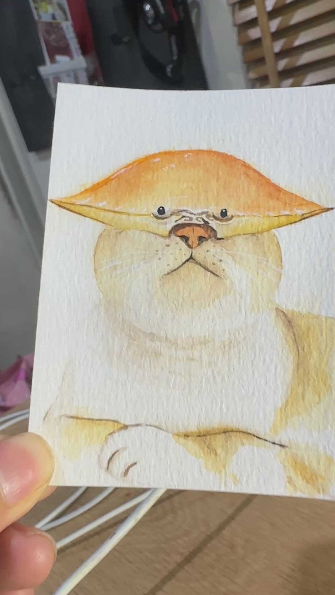 Crab in a Shell — Watercolour ACEO Original Painting | PUNPARIN ART